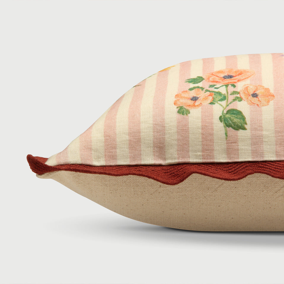 Rosalia Dusty Rose Linen Oblong Cushion Cover