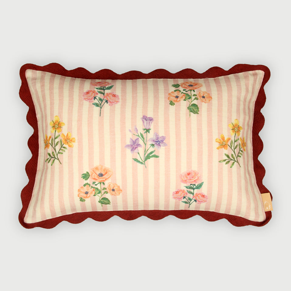 Rosalia Dusty Rose Linen Oblong Cushion Cover