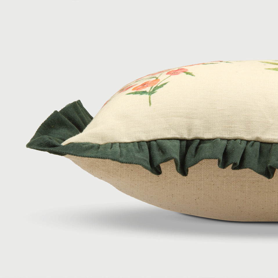Fiora Ivory Linen Oblong Cushion Cover