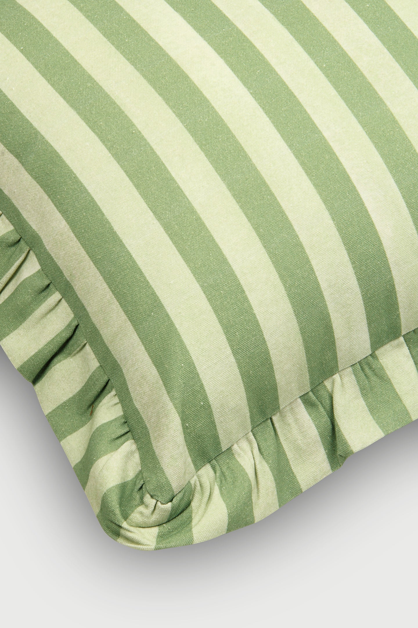 Linea Ruffle Forest Green Cotton Oblong Cushion Cover