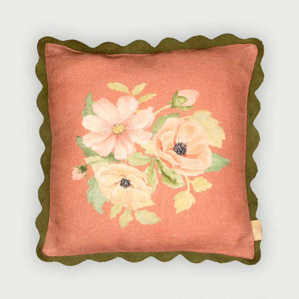 Annabella Carmine Linen Cushion Cover