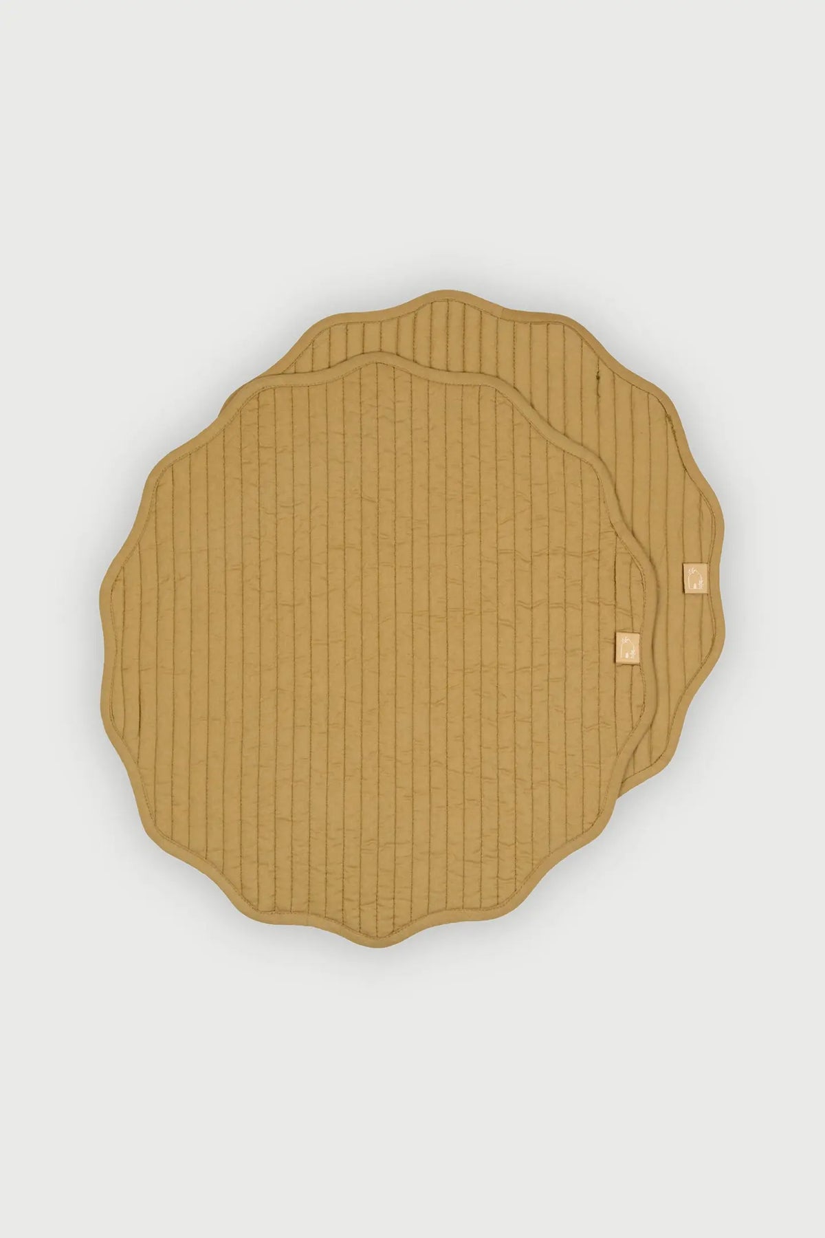 Viola Scallop Forest Green Quilted Round Table Mats-Set of 2 SanctuaryLiving