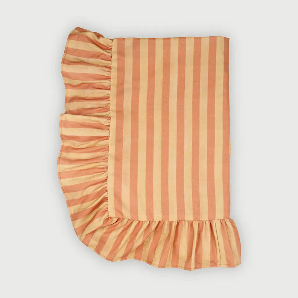 Linea Ruffle Amber Cotton Table Cover SanctuaryLiving