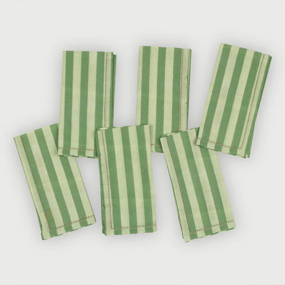 Linea Forest Green Cotton Table Napkins-Set of 6 SanctuaryLiving