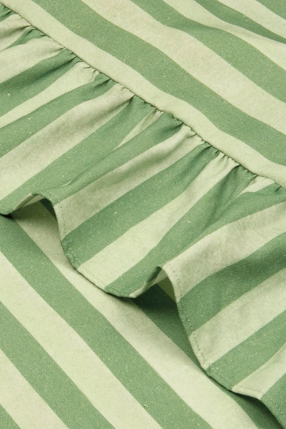 Linea Ruffle Forest Green Cotton Table Cover SanctuaryLiving