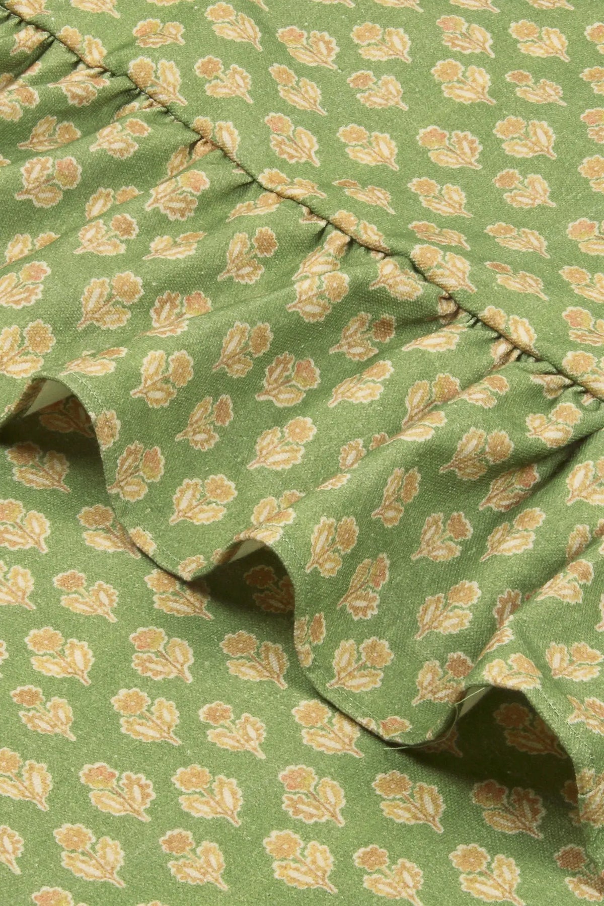 Viola Ruffle Forest Green Cotton Table Cover SanctuaryLiving