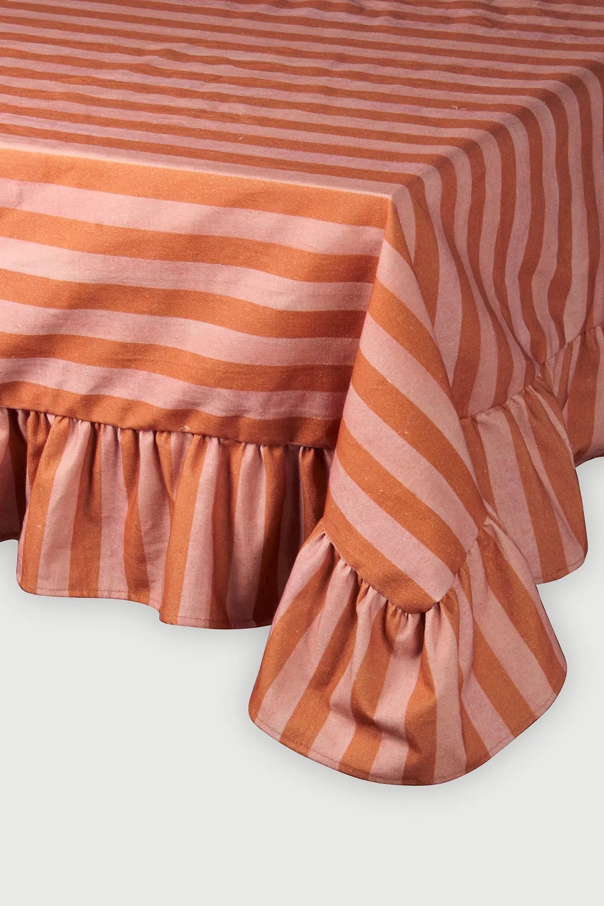 Linea Ruffle Dusty Rose Cotton Table Cover SanctuaryLiving