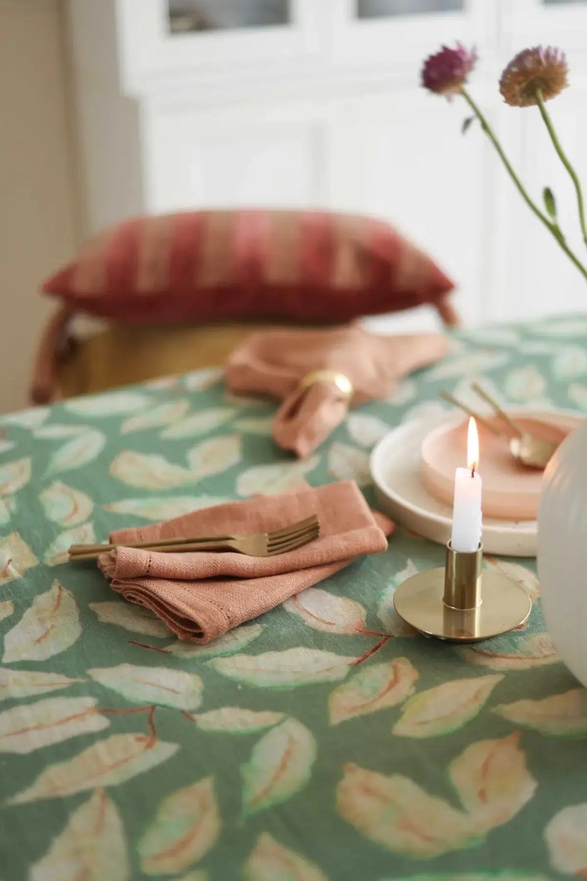 Spice Herringbone Linen Table Napkins-Set of 2