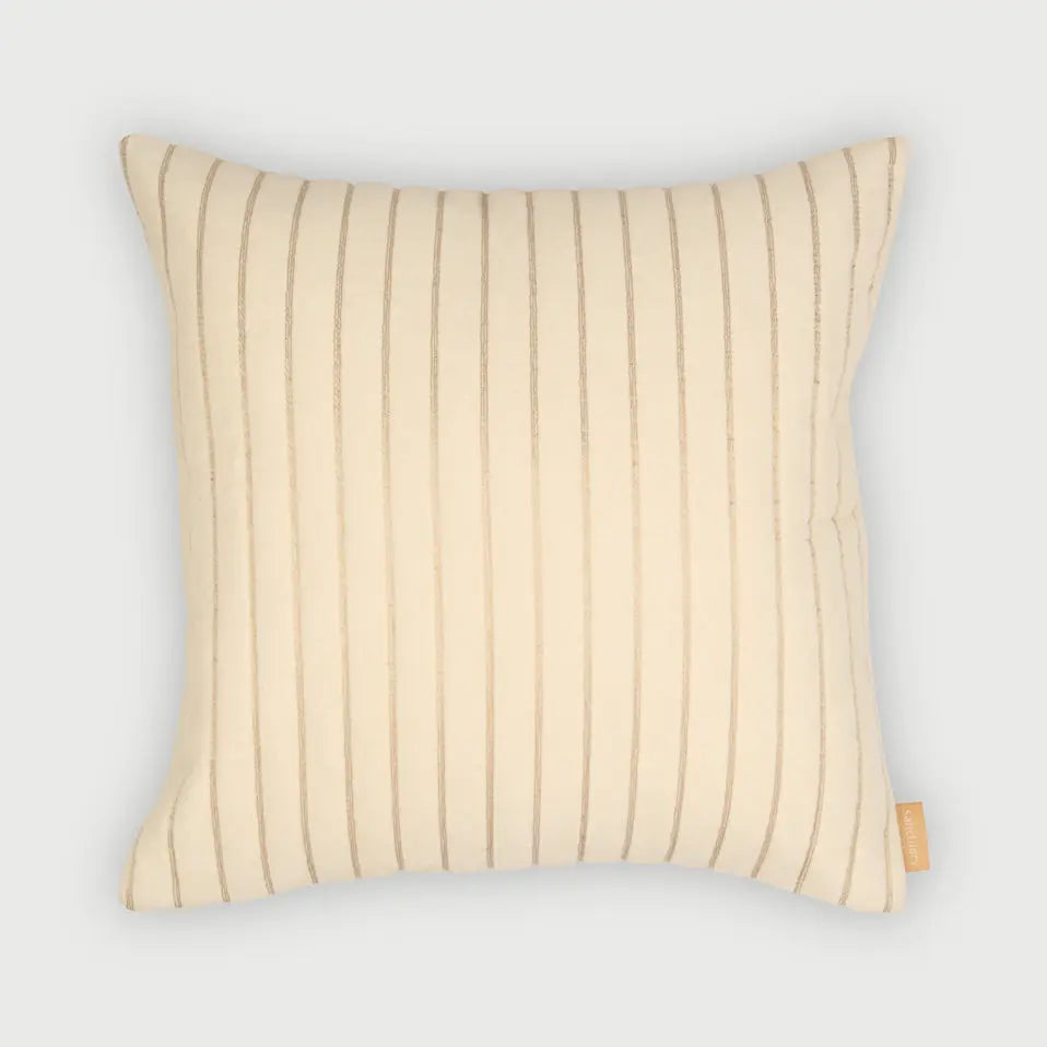 Eden Striped Ivory Velvet Cushion Cover SanctuaryLiving