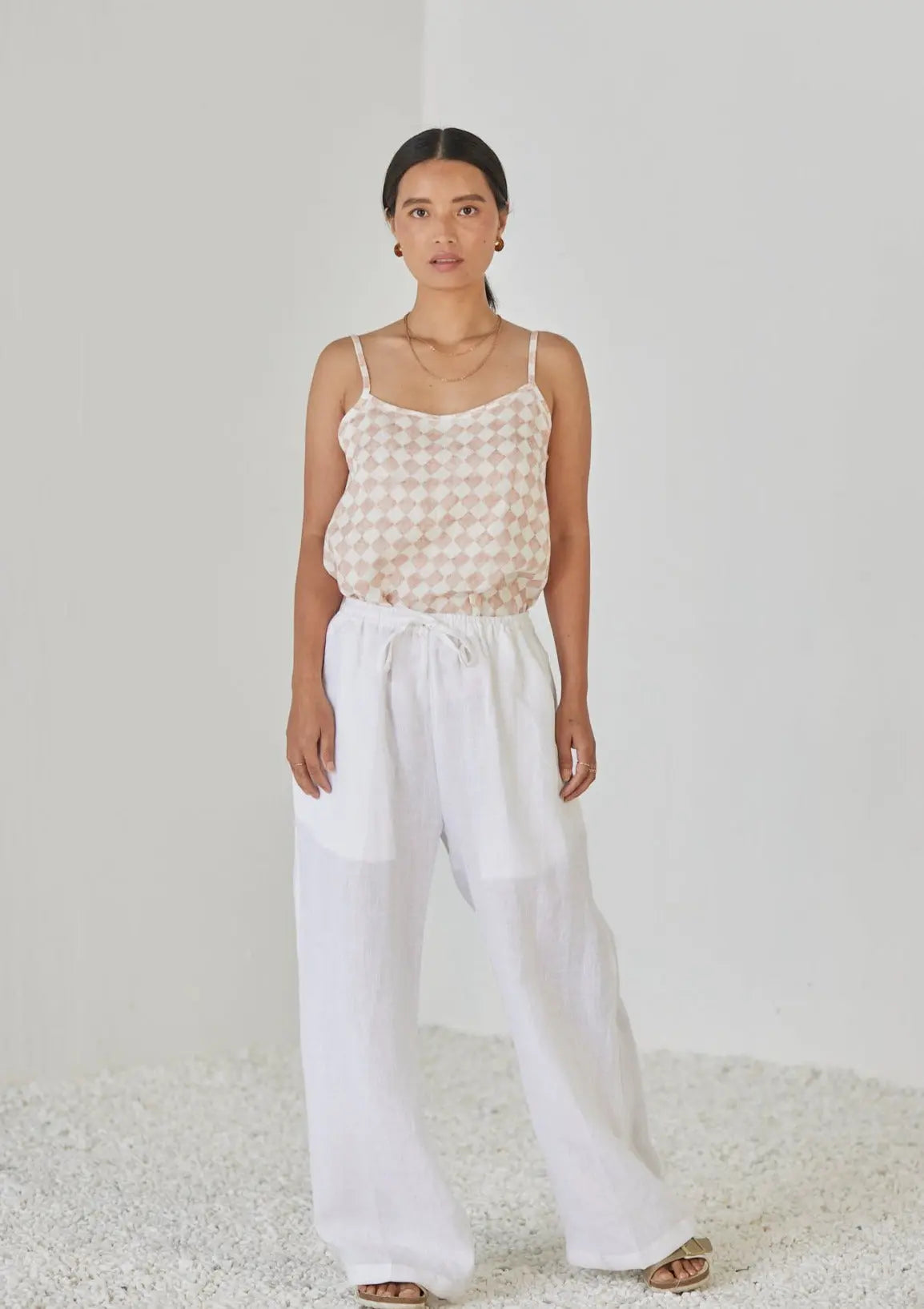 Ivy Check Blush Cami Top SanctuaryLiving