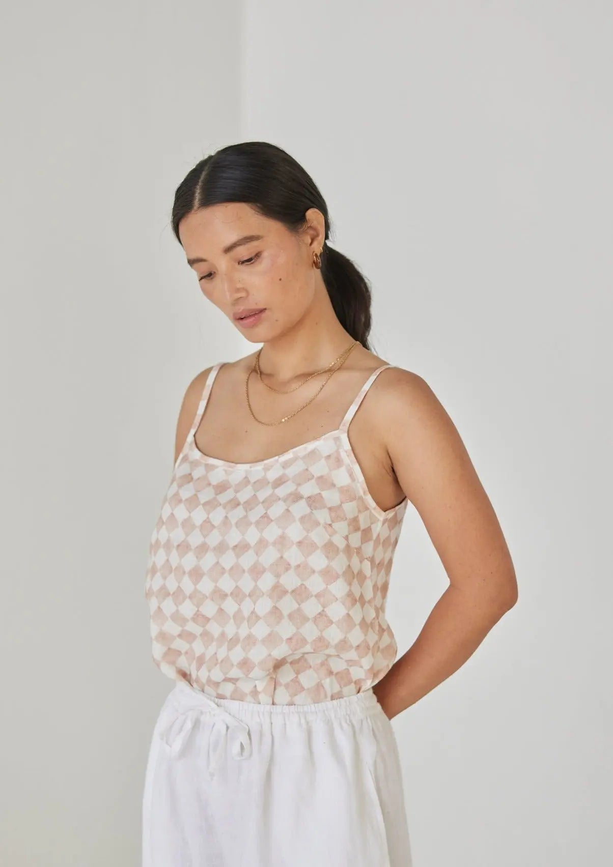 Ivy Check Blush Cami Top SanctuaryLiving
