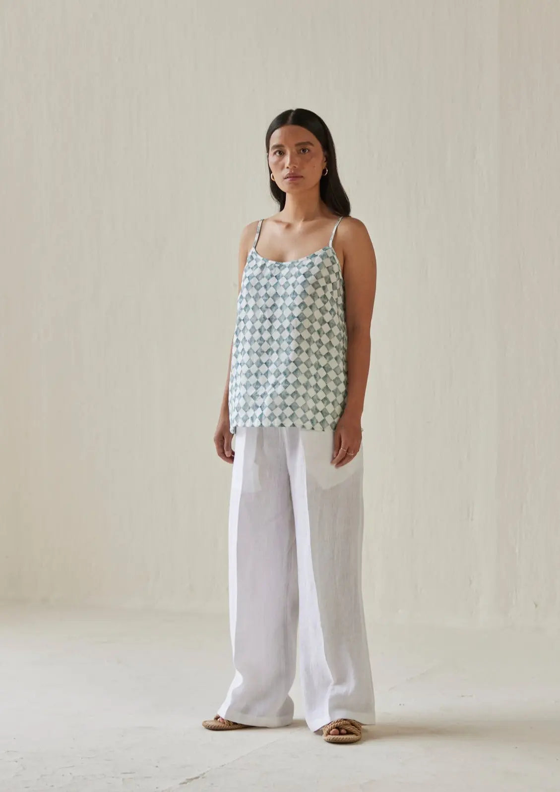 Ivy Check Blue Cami Top SanctuaryLiving