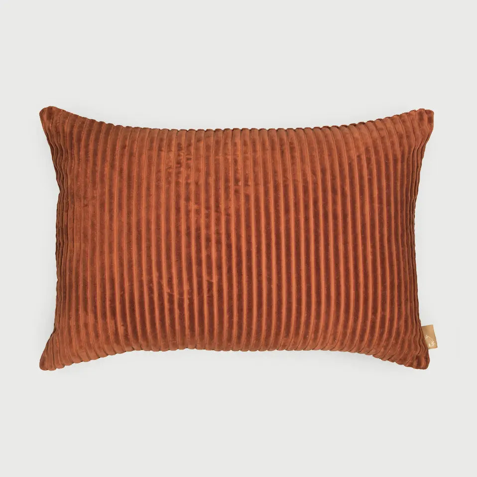 Luna Burnt Orange Oblong Velvet Cushion Cover SanctuaryLiving