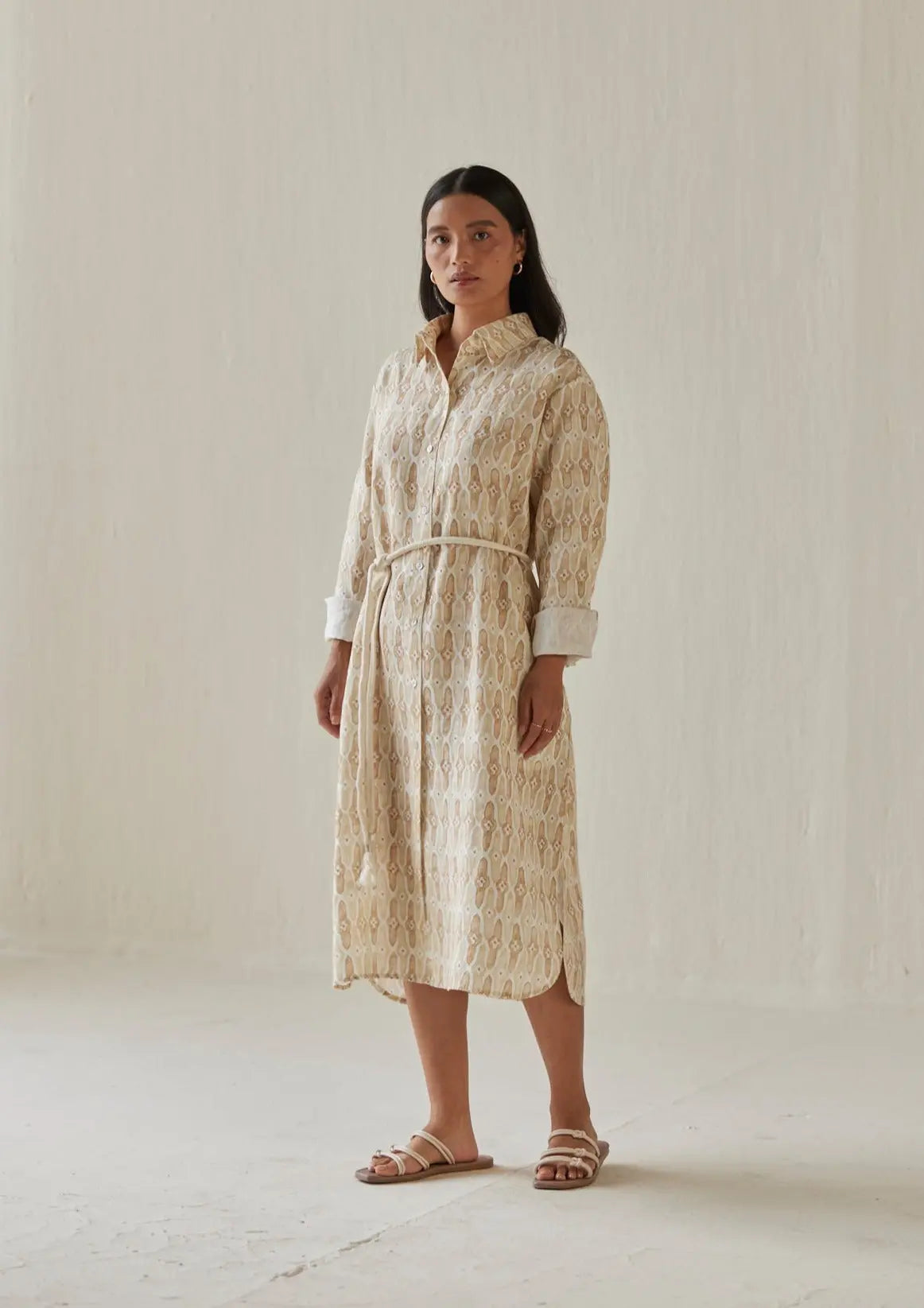 Magnolia Mosaic Sand Shirt Dress SanctuaryLiving