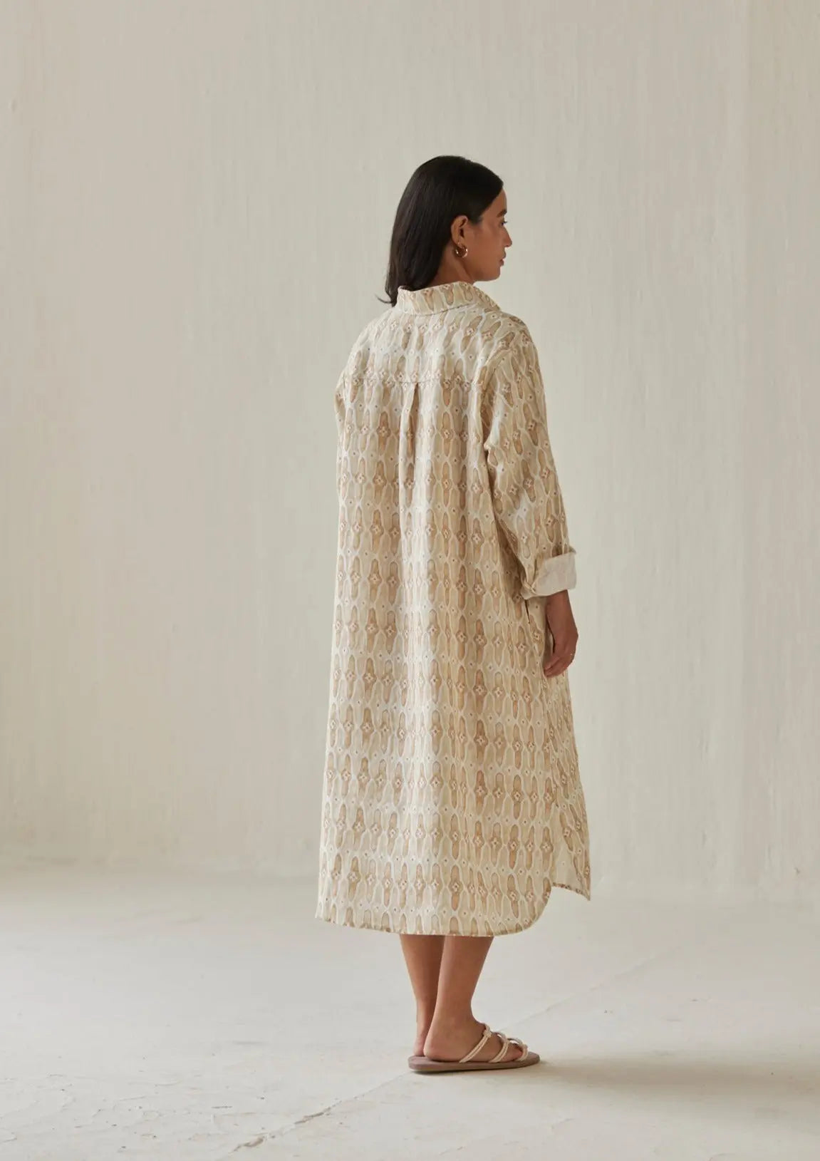 Magnolia Mosaic Sand Shirt Dress SanctuaryLiving
