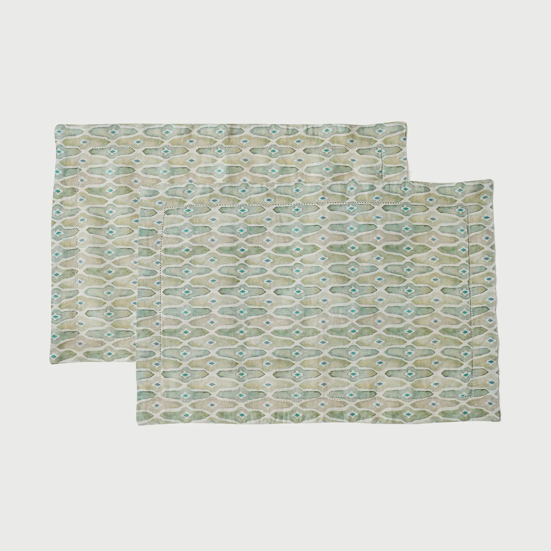 Mosaic Sage Table Mats-Set of 2 SanctuaryLiving