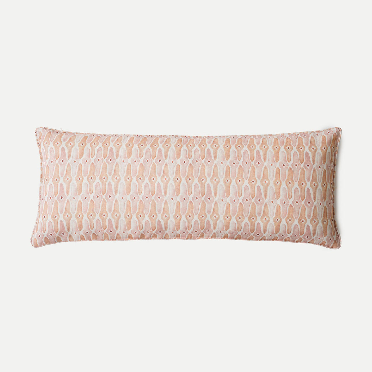 Mosaic Blush Lumbar Linen Cushion Cover