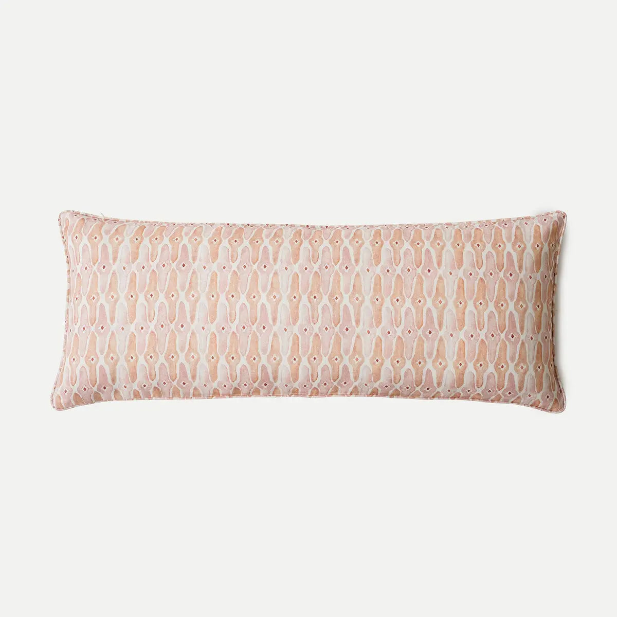 Mosaic Blush Lumbar Linen Cushion Cover SanctuaryLiving