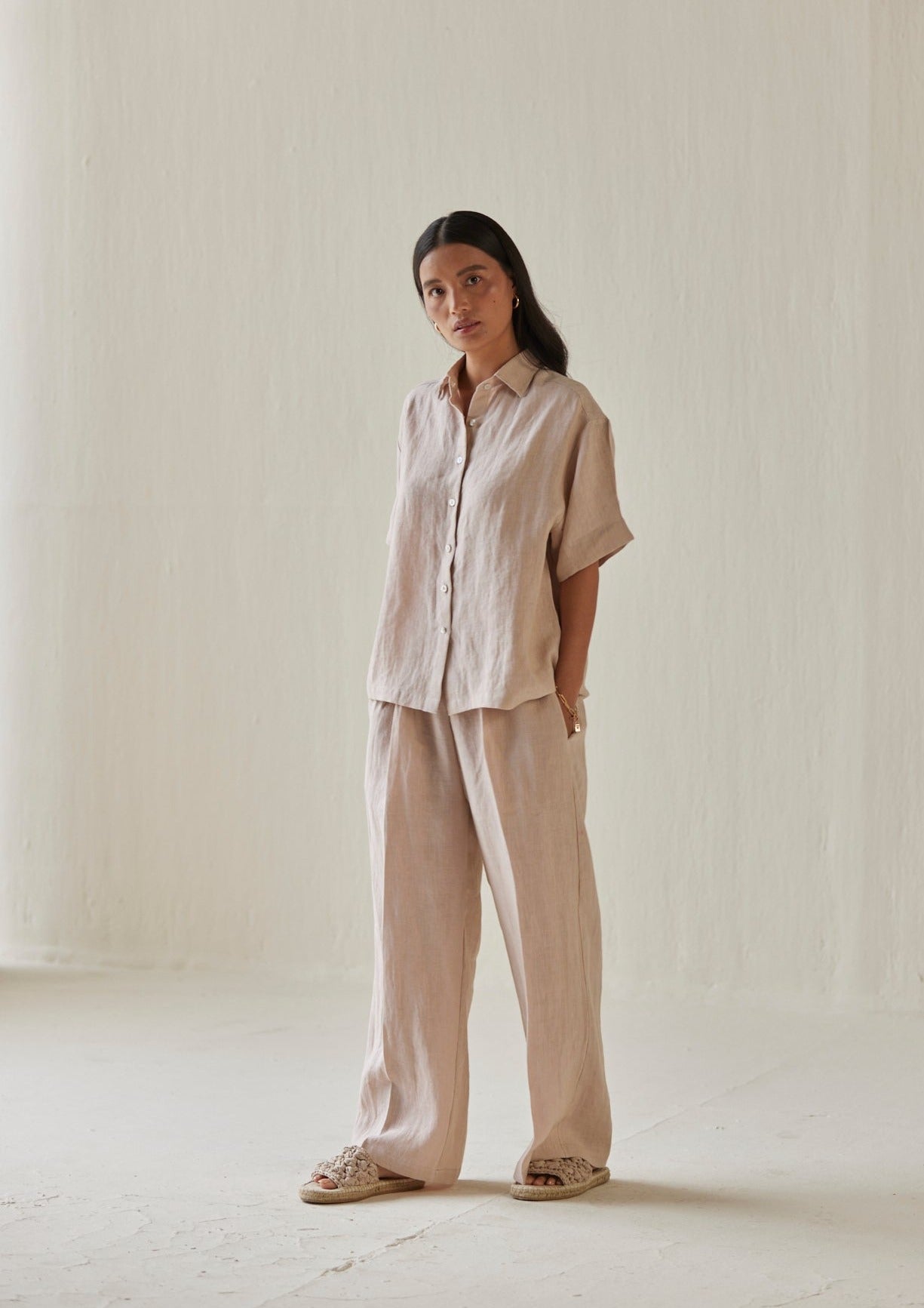 Oasis Linen Pink Shirt