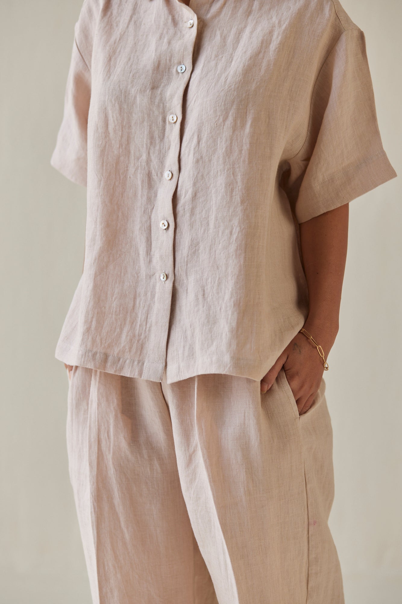 Oasis Linen Pink Shirt