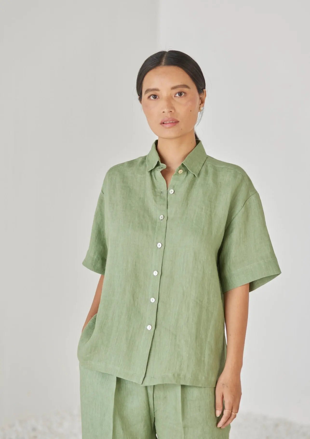 Oasis Linen Green Co-ord Set SanctuaryLiving