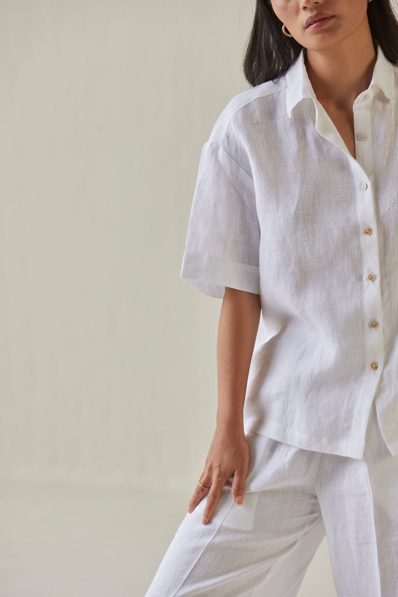 Oasis Linen White Shirt