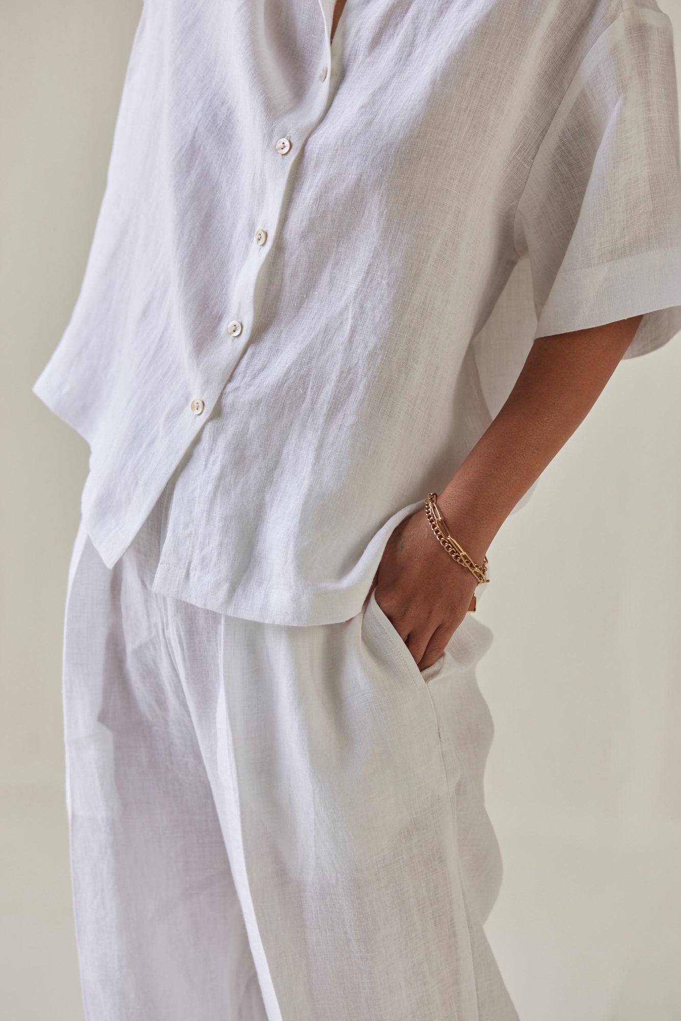 Oasis Linen White Shirt