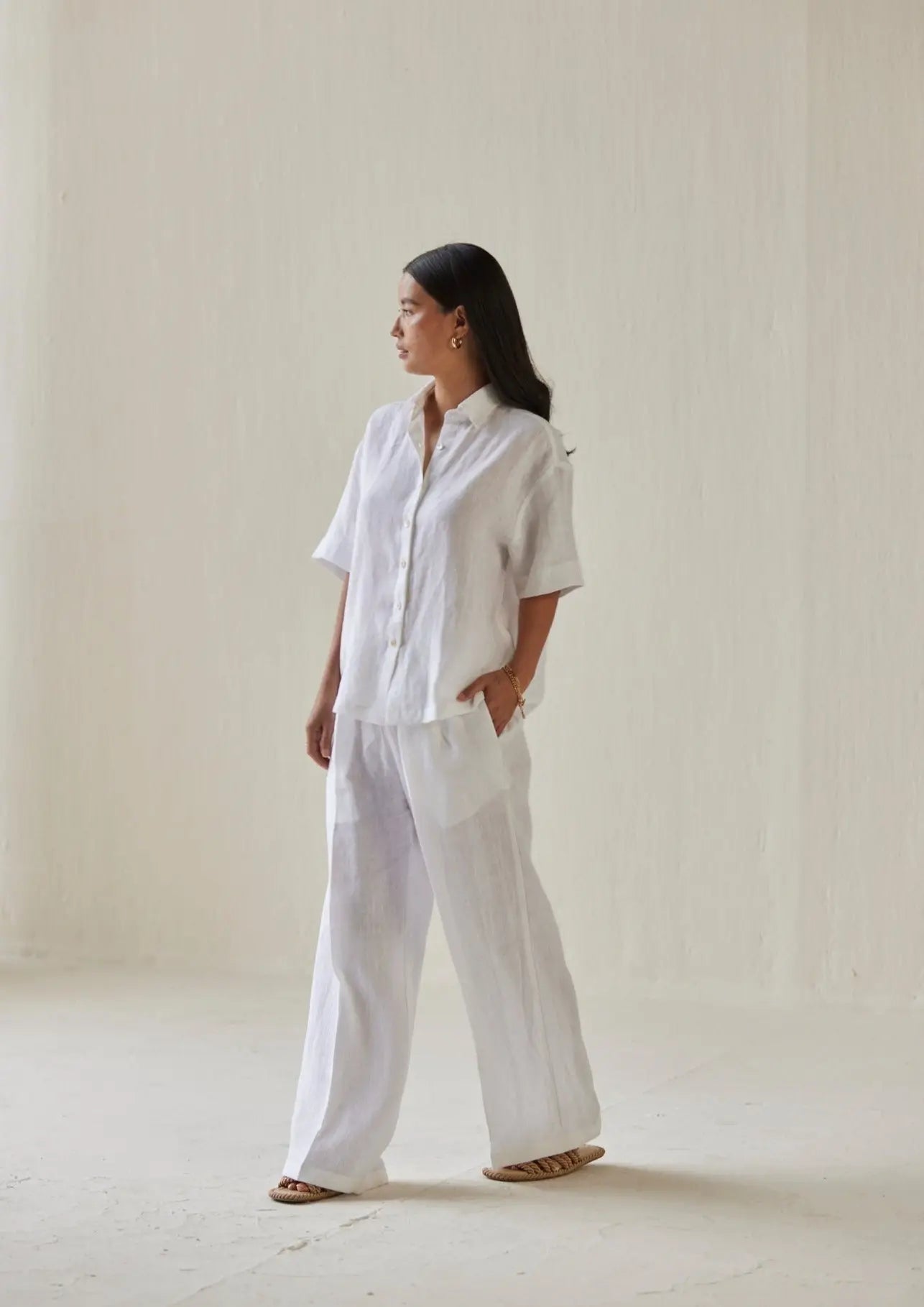 Oasis Linen White Co-ord Set SanctuaryLiving