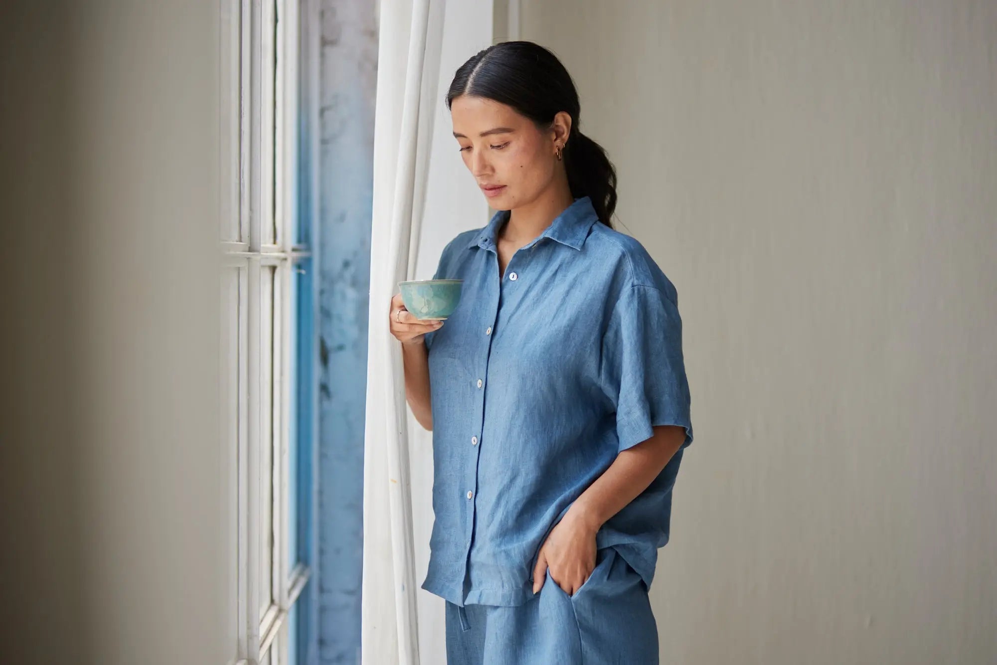 Oasis Linen Blue Co-ord Set SanctuaryLiving
