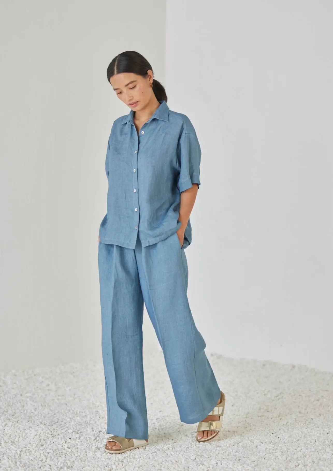 Oasis Linen Blue Co-ord Set SanctuaryLiving