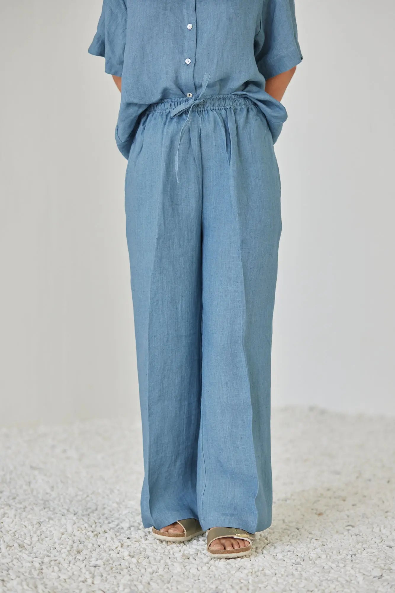 Oasis Linen Blue Pants SanctuaryLiving