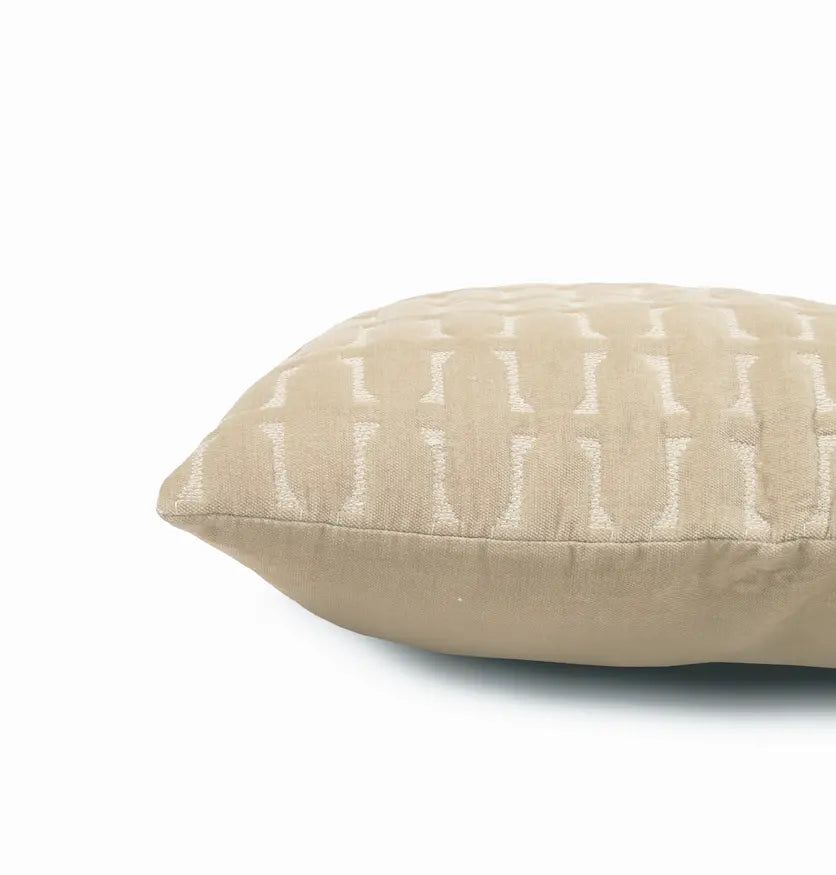 Twig Oatmeal Embroidered Velvet Cushion Cover SanctuaryLiving