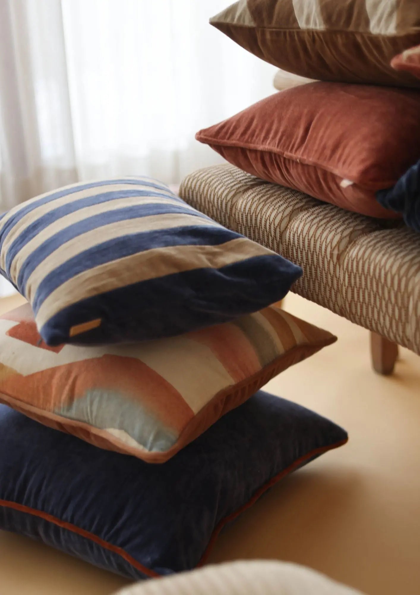 Glow Cobalt Blue Velvet Cushion Cover SanctuaryLiving