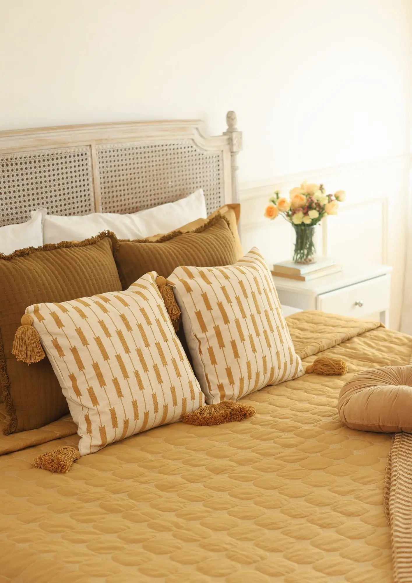 Iris Ochre Cushion Cover SanctuaryLiving