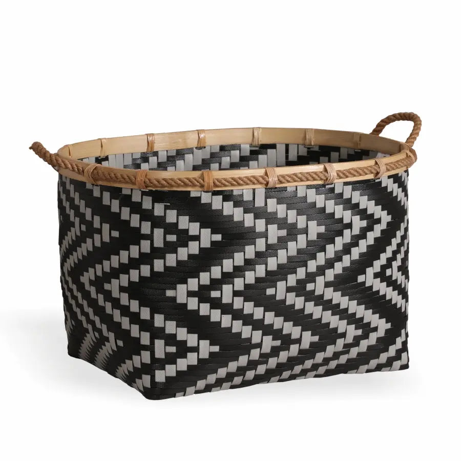 Antonio Handwoven Bamboo Oval Basket-Natural Quilt Avenue
