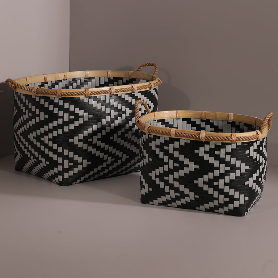 Antonio Handwoven Bamboo Oval Basket-Natural