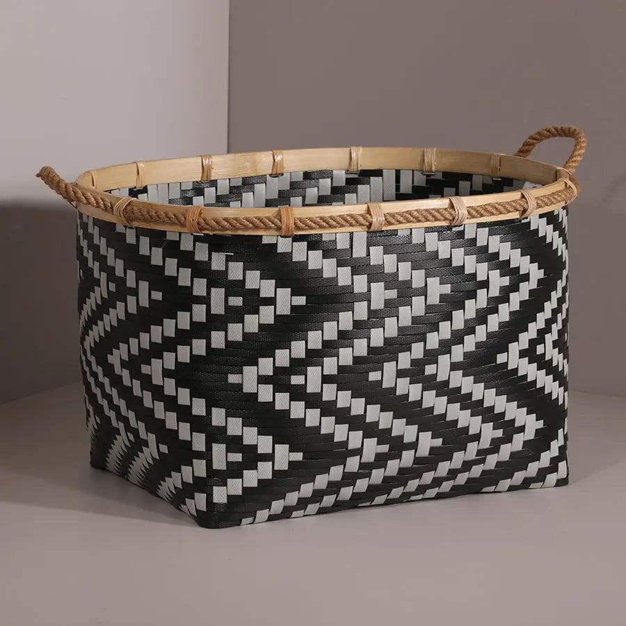 Antonio Handwoven Bamboo Oval Basket-Natural Quilt Avenue