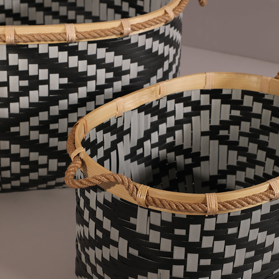 Antonio Handwoven Bamboo Oval Basket-Natural