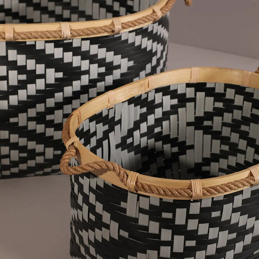 Antonio Handwoven Bamboo Oval Basket-Natural Quilt Avenue