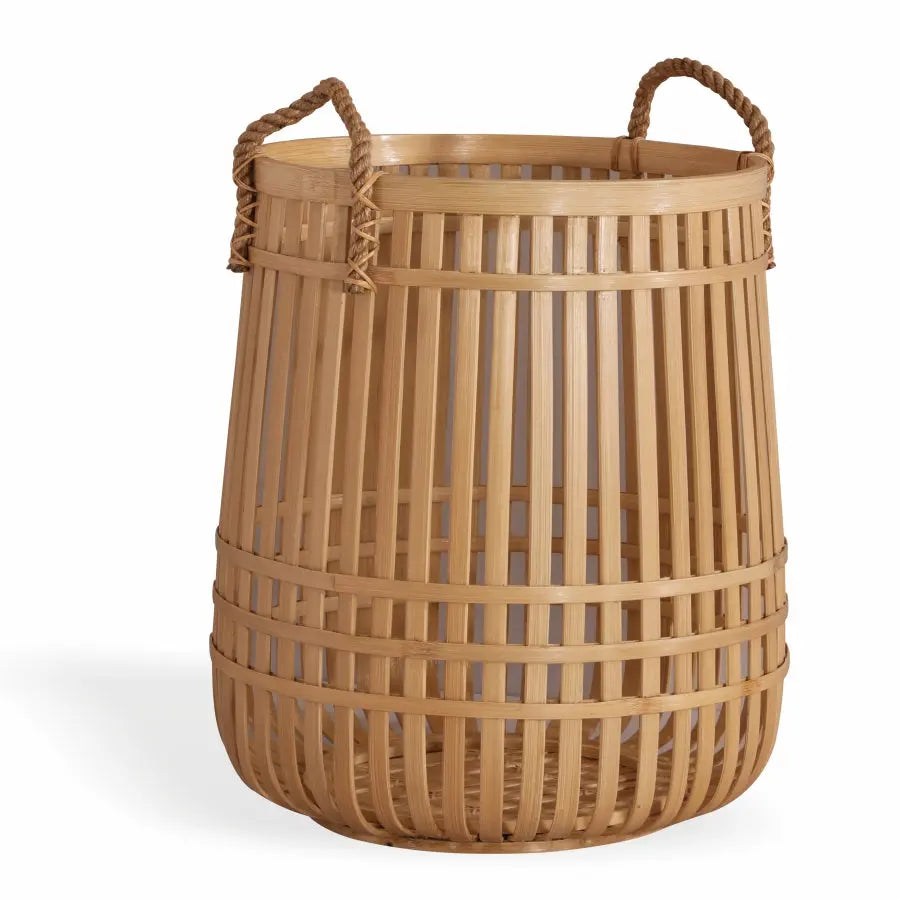 Antalya Handwoven Bamboo Basket-Natural Quilt Avenue