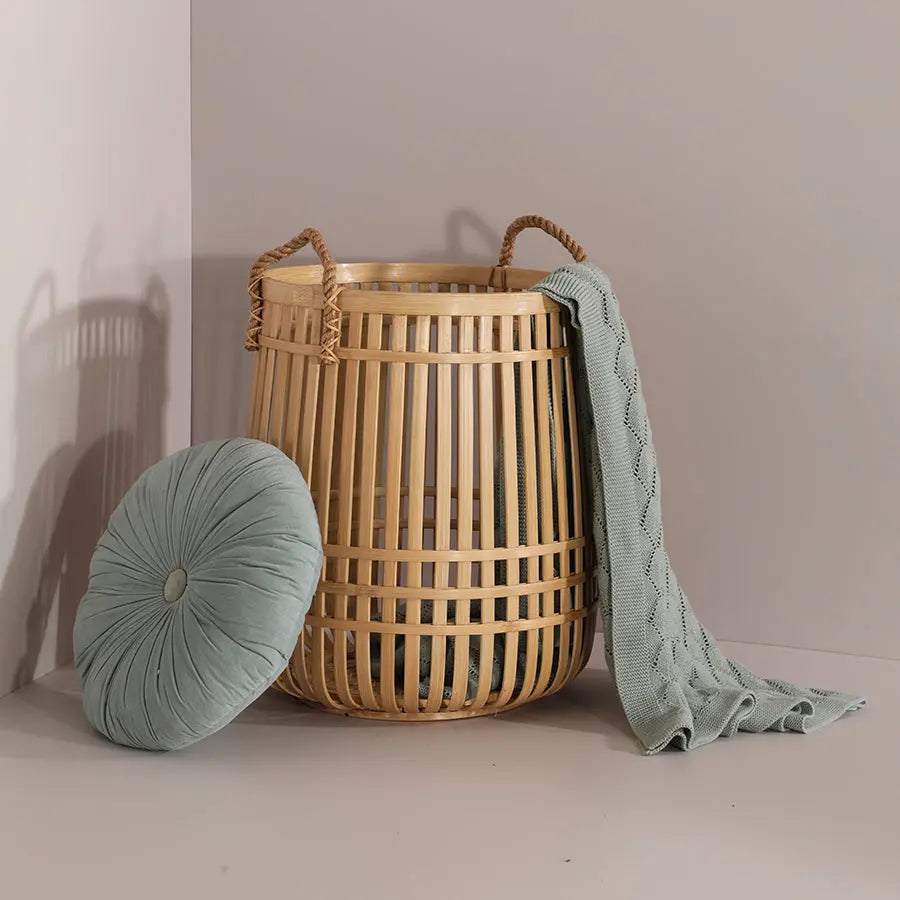 Antalya Handwoven Bamboo Basket-Natural Quilt Avenue