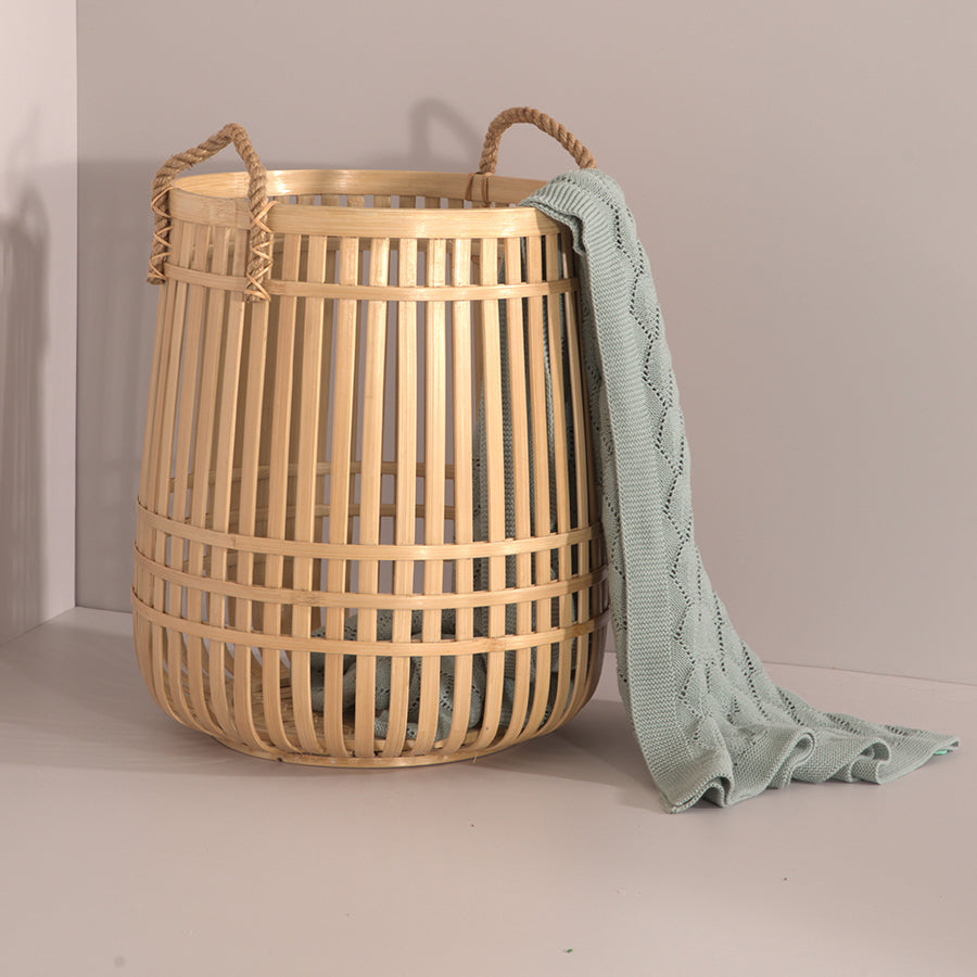 Antalya Handwoven Bamboo Basket-Natural