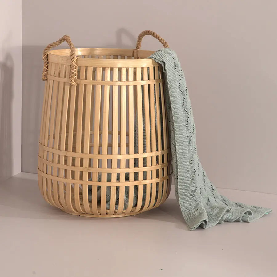 Antalya Handwoven Bamboo Basket-Natural Quilt Avenue