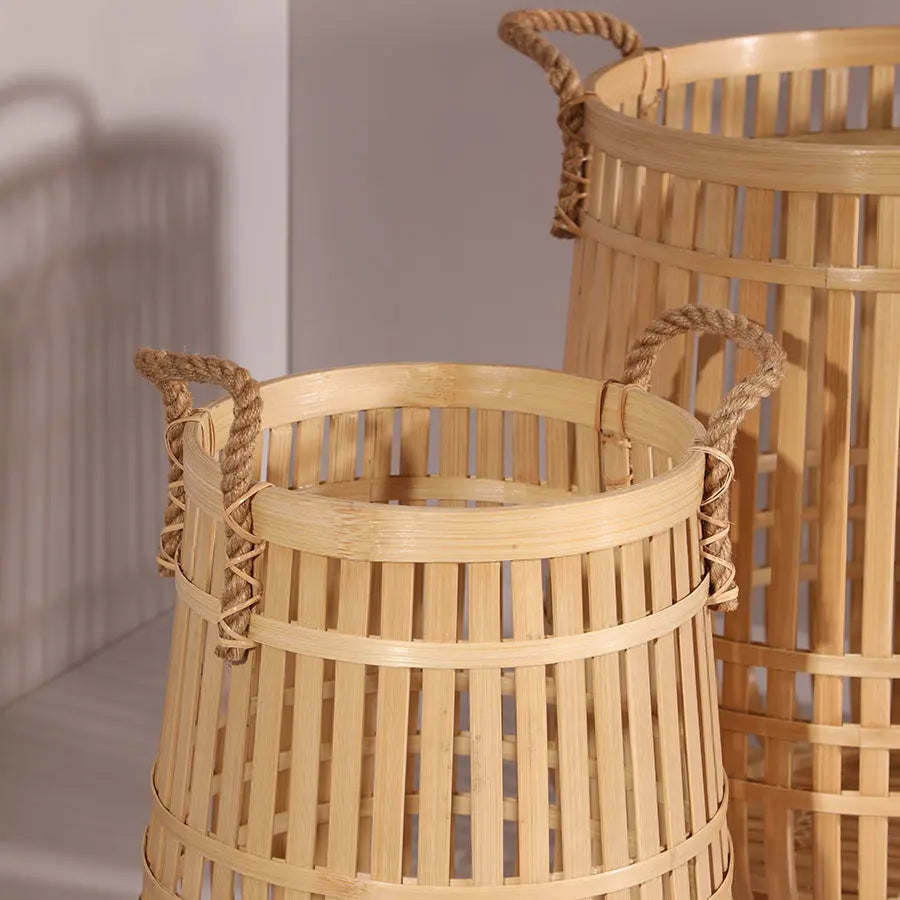 Antalya Handwoven Bamboo Basket-Natural Quilt Avenue