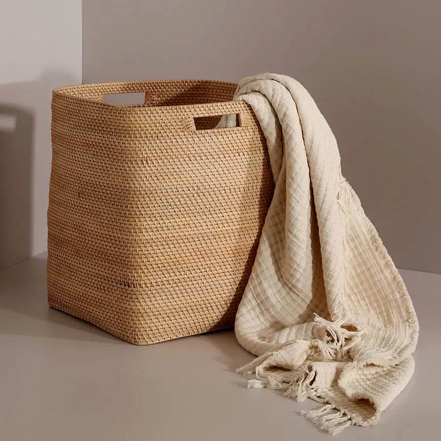 Boston Handwoven Rattan Basket-Natural Quilt Avenue