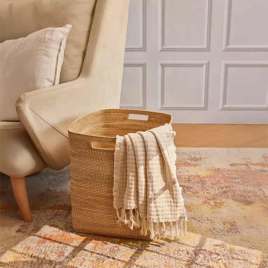 Boston Handwoven Rattan Basket-Natural Quilt Avenue