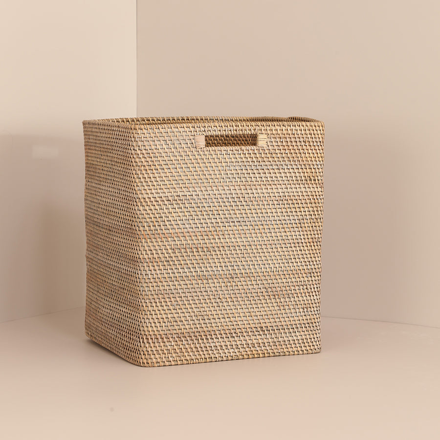 Boston Handwoven Rattan Basket-Grey