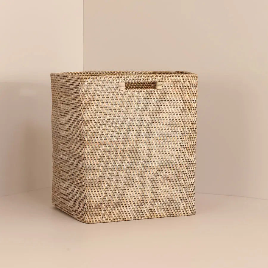 Boston Handwoven Rattan Basket-Grey Quilt Avenue