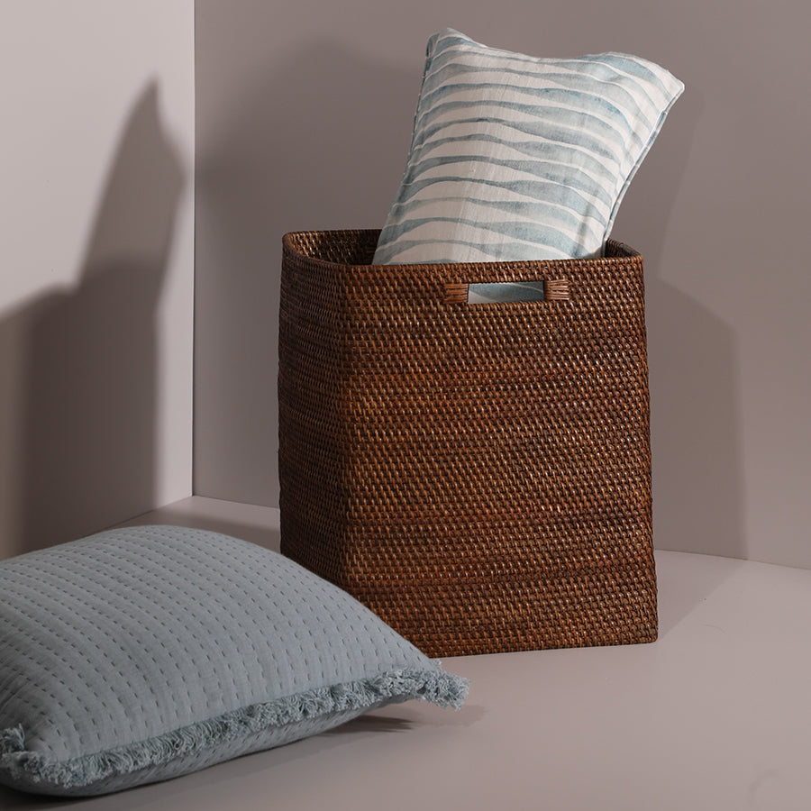 Boston Handwoven Rattan Basket-Walnut