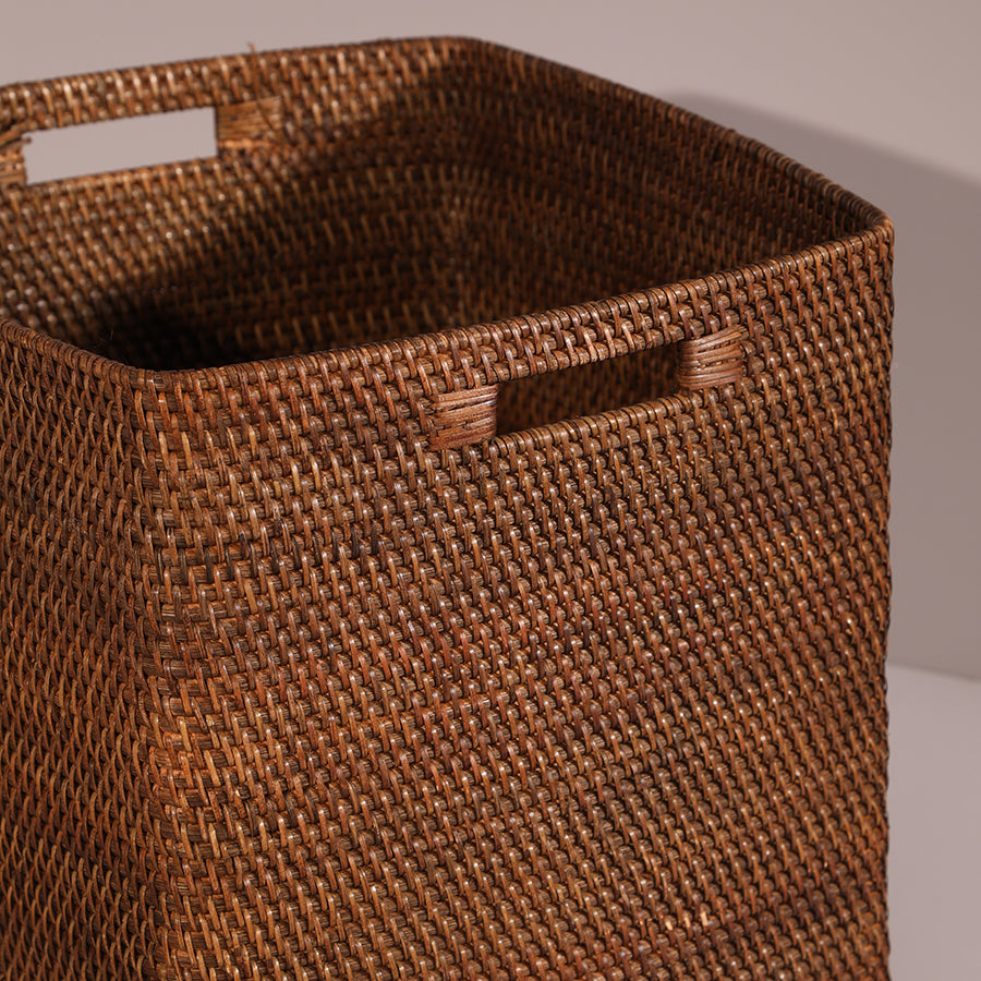 Boston Handwoven Rattan Basket-Walnut